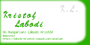 kristof labodi business card