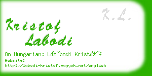 kristof labodi business card